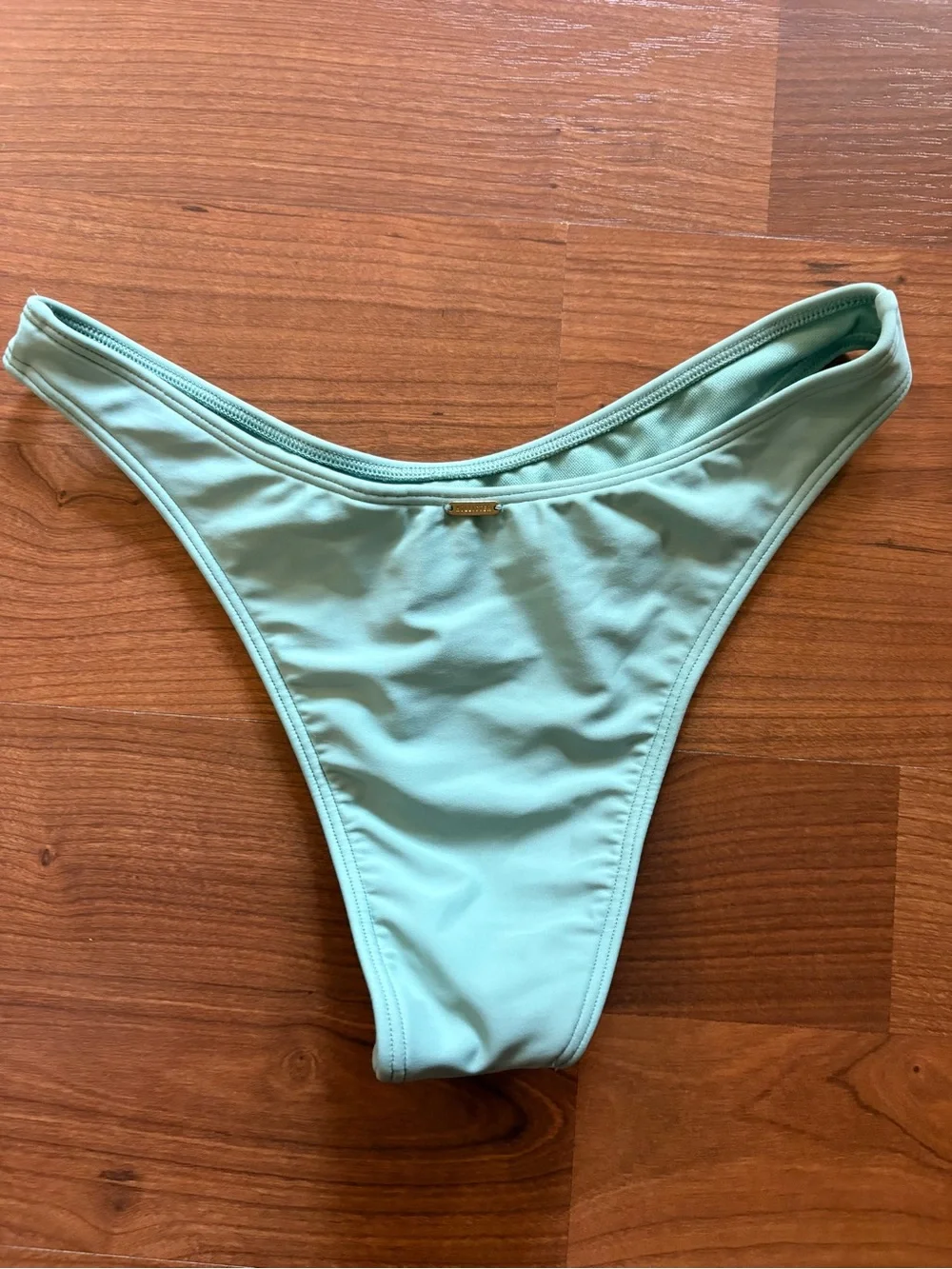 Hollister Sage Green Bikini Bottom with White Floral Embroidery